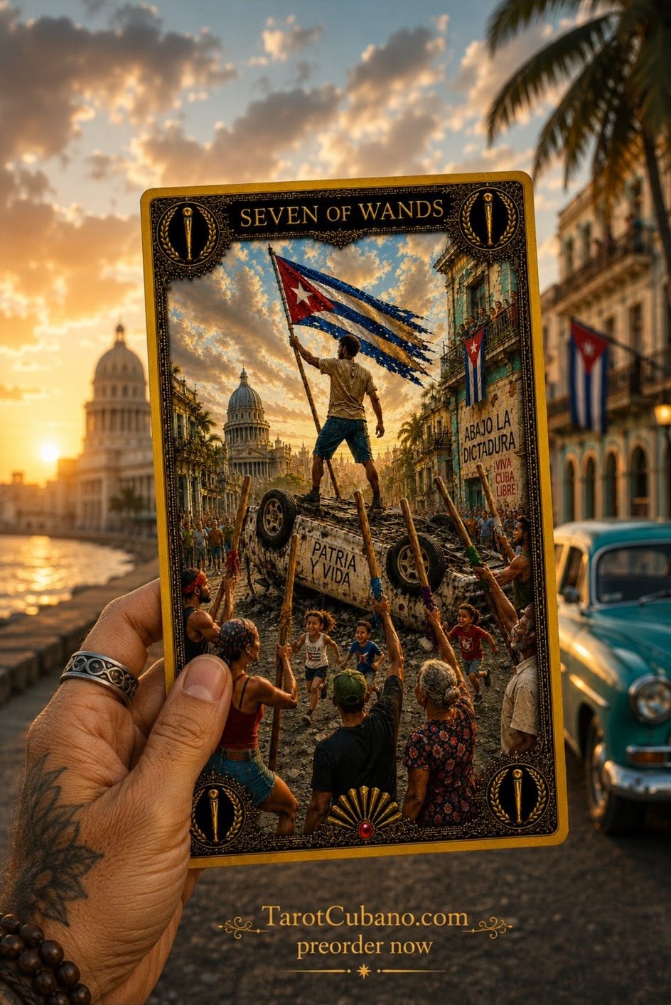 Seven of Wands - Tarot Cubano